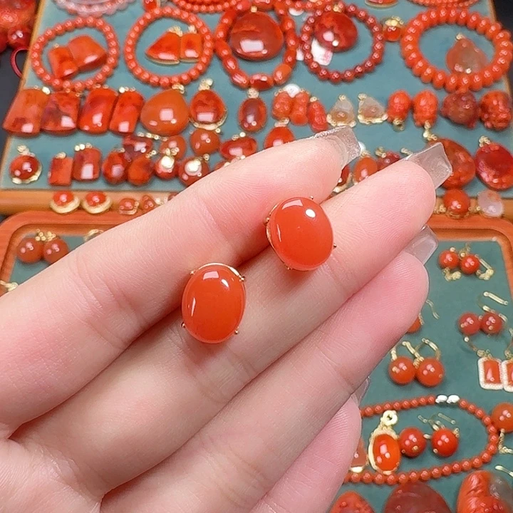 南红玛瑙银S925镶嵌11+