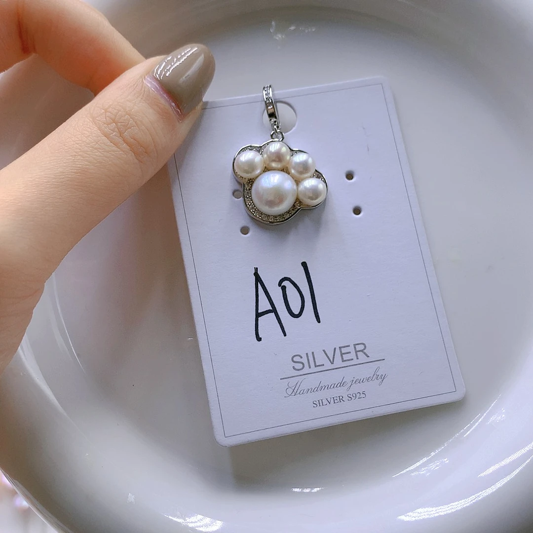 颈饰银S925镶嵌淡水珍珠