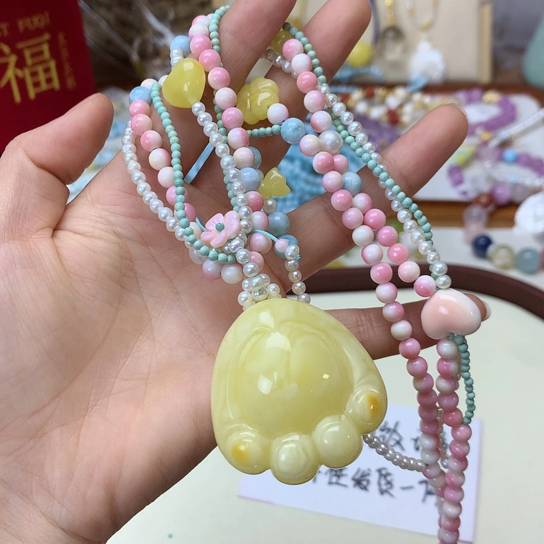 蜜蜡颈饰未镶嵌项链