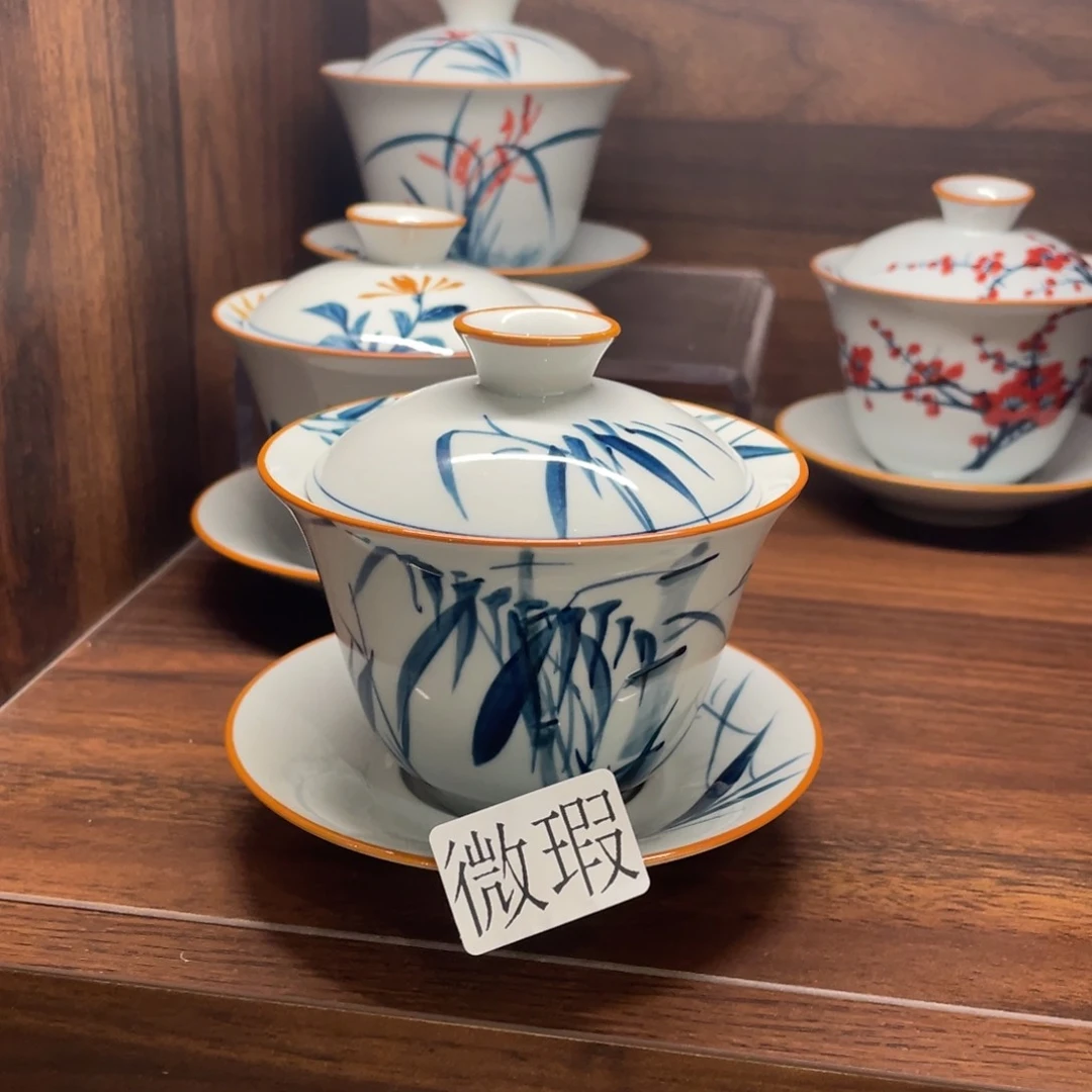 微瑕釉下彩纯手绘