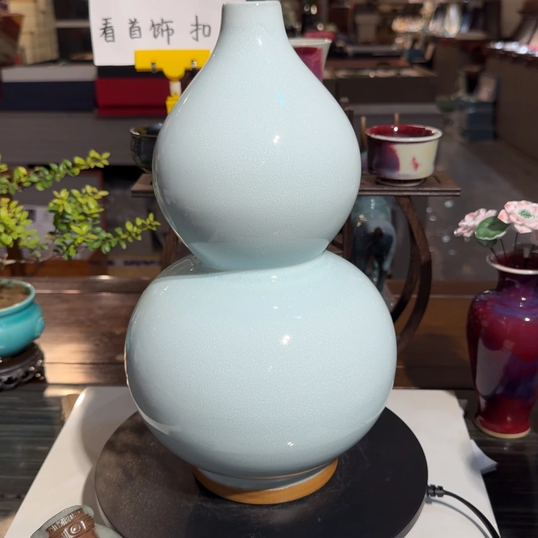 摆件陶钧瓷月白葫芦222