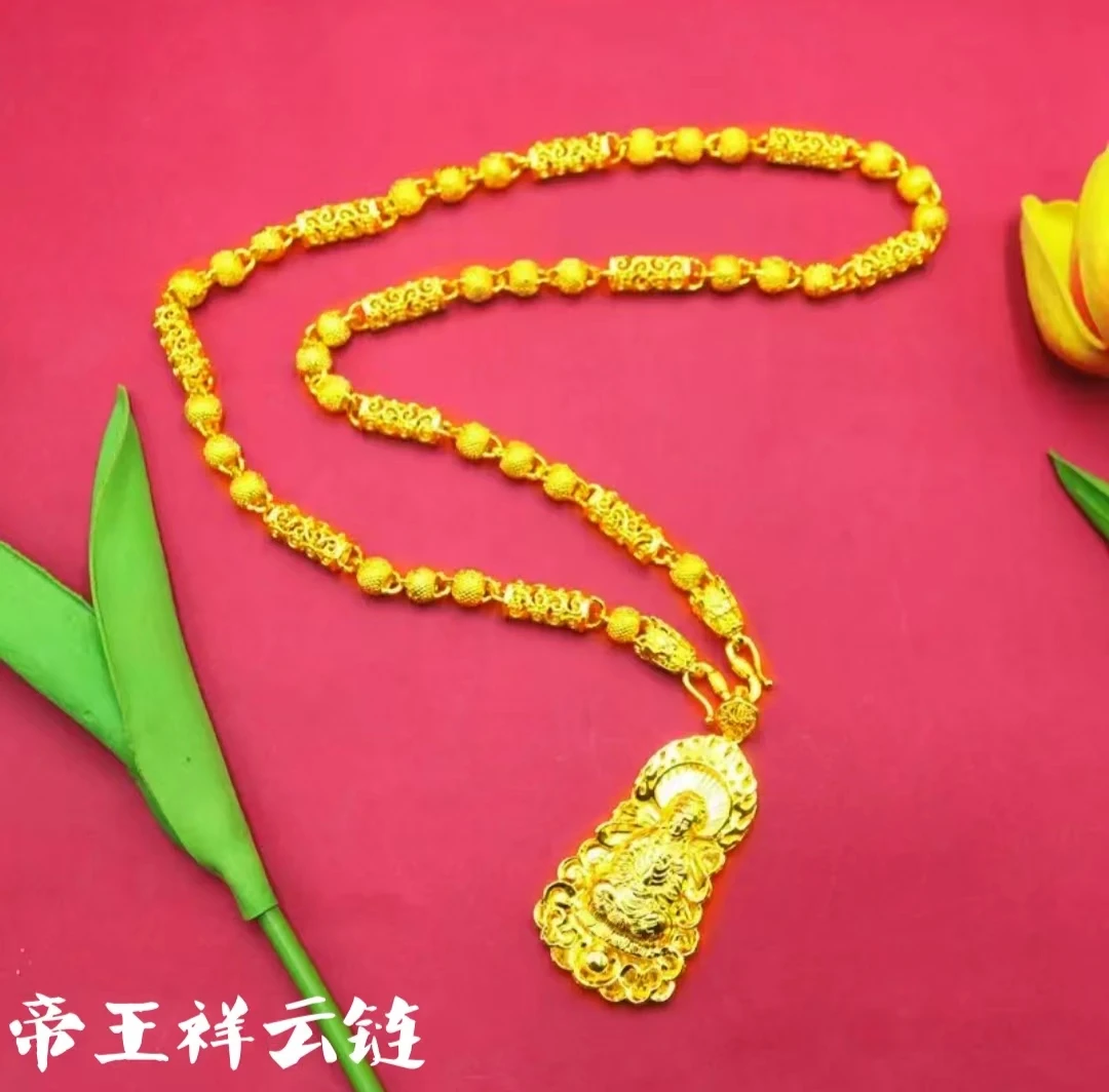 合金项链 2025新款【帝王祥云项链】时尚轻奢金色镂空竹节大气精美