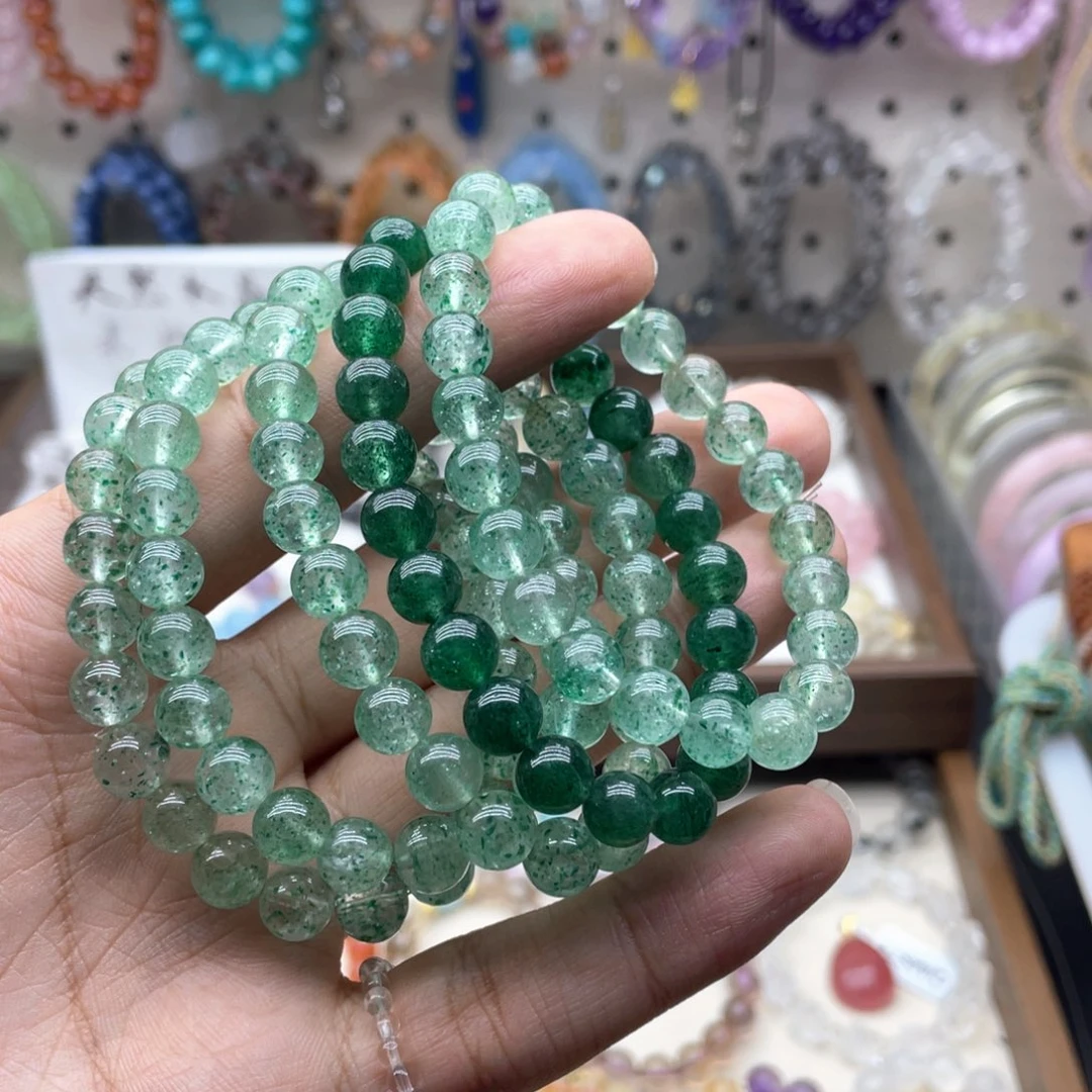 未镶嵌手链烟晶白水体绿草莓