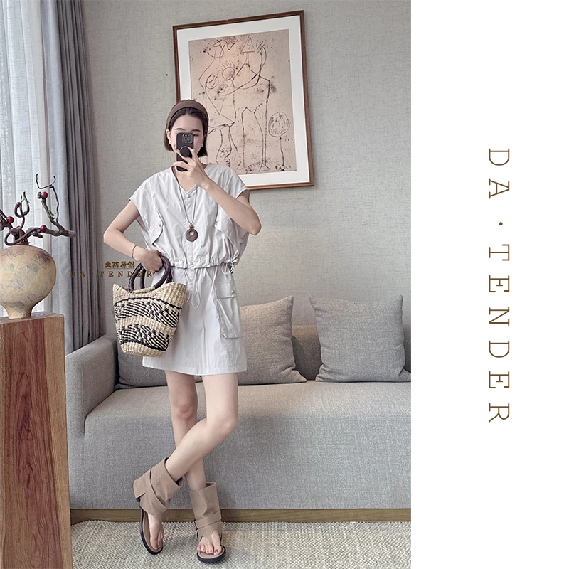 DA·Tender【港风休闲连体短裙】夏季新款气质休闲收腰显瘦连衣裙女