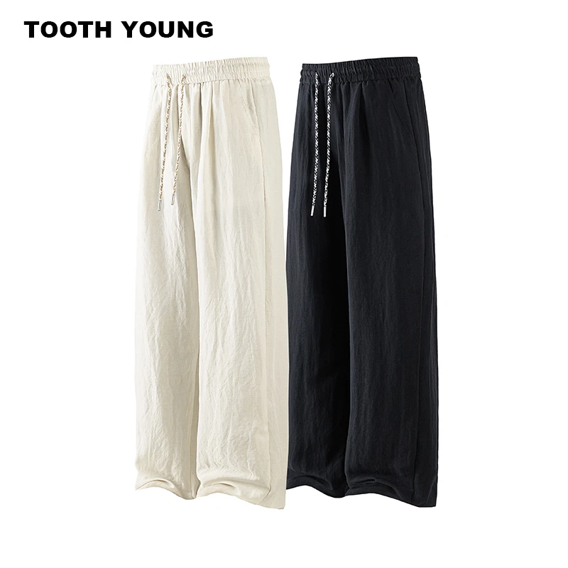 TOOTH YOUNG【空调裤】莱赛尔薄款宽松夏季百搭亚麻休闲裤
