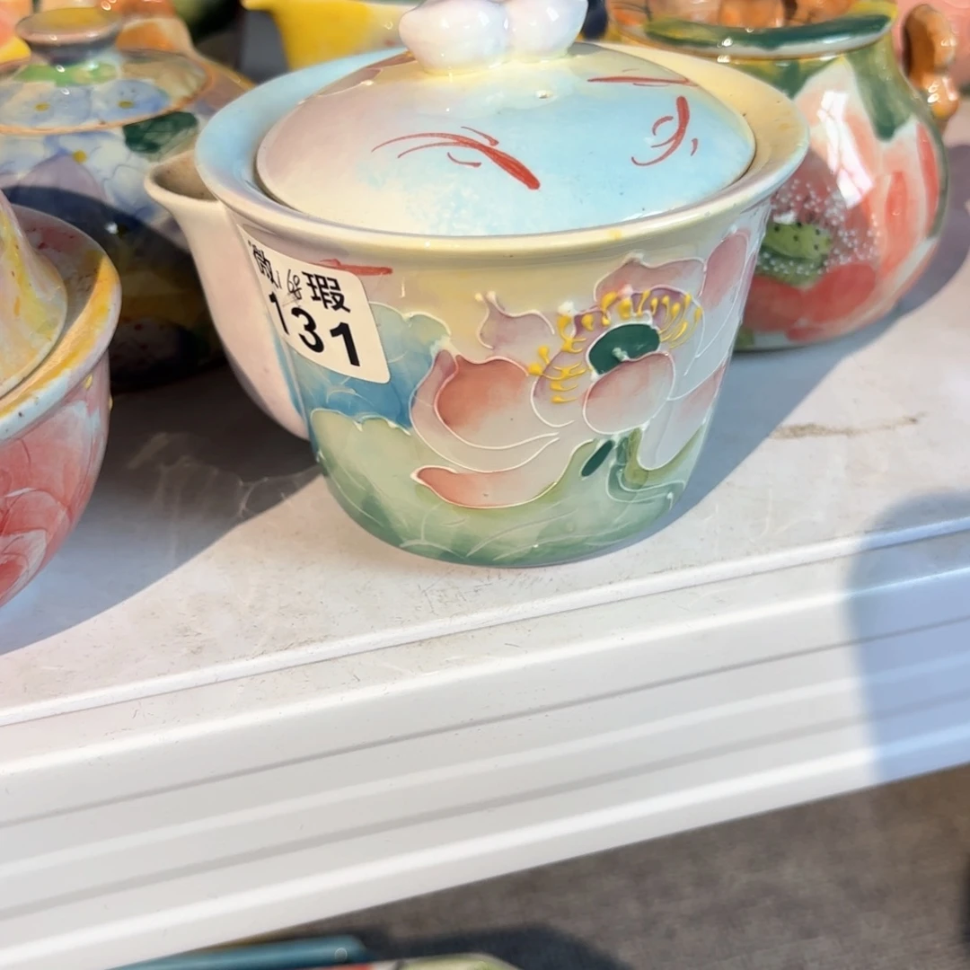 景德镇手绘高温釉下彩陶瓷茶具我
