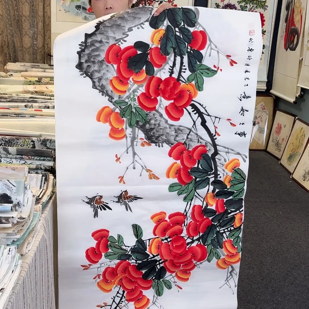 纯手绘国画作品好看四尺