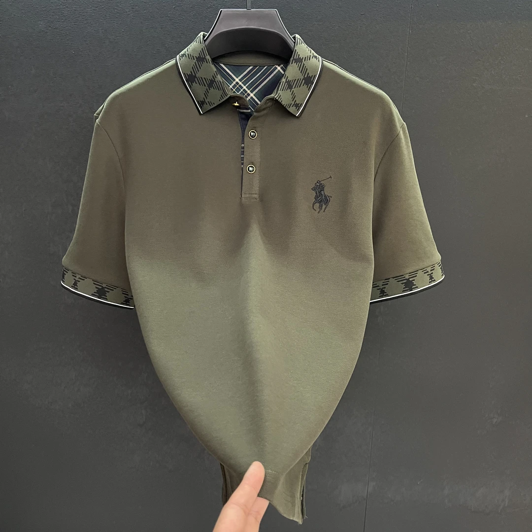 H-欧洲站顶奢奢品夏季男士时尚休闲百搭高级感翻领短袖polo衫