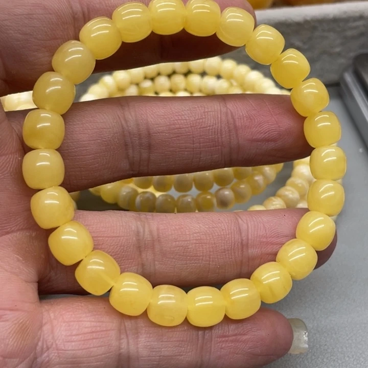 琥珀未镶嵌裸石手串