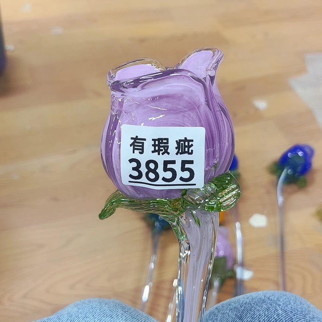 玫瑰3855 家悦美居琉璃花瓶瑕疵