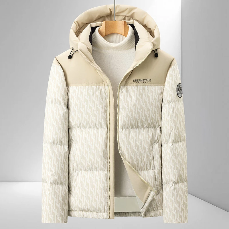 外套男士羽绒服短款连帽加厚保暖冬季男装运动时尚休闲潮流防风