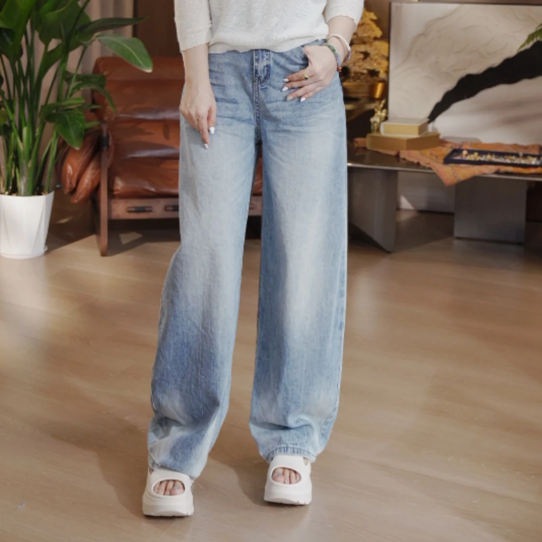 春夏复古蓝色显瘦百搭牛仔裤S29YS570529