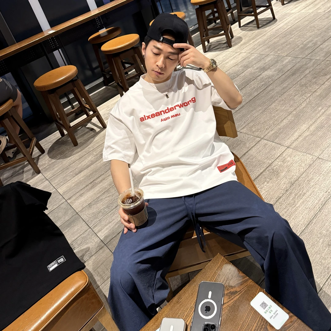 宽松【压力很大标牌短袖】男女同款D28235