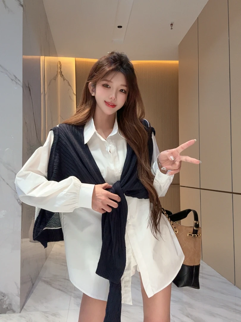李馨儿【道格拉】小众炸街高级感女装温柔千金清冷感衬衣衬衫