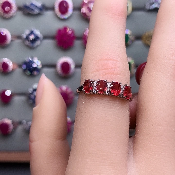 戒指银S925镶嵌蓝宝石