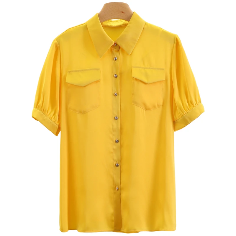 F1408-【郁】通勤干练上衣单排扣方领两件套衬衫#XYX56S037