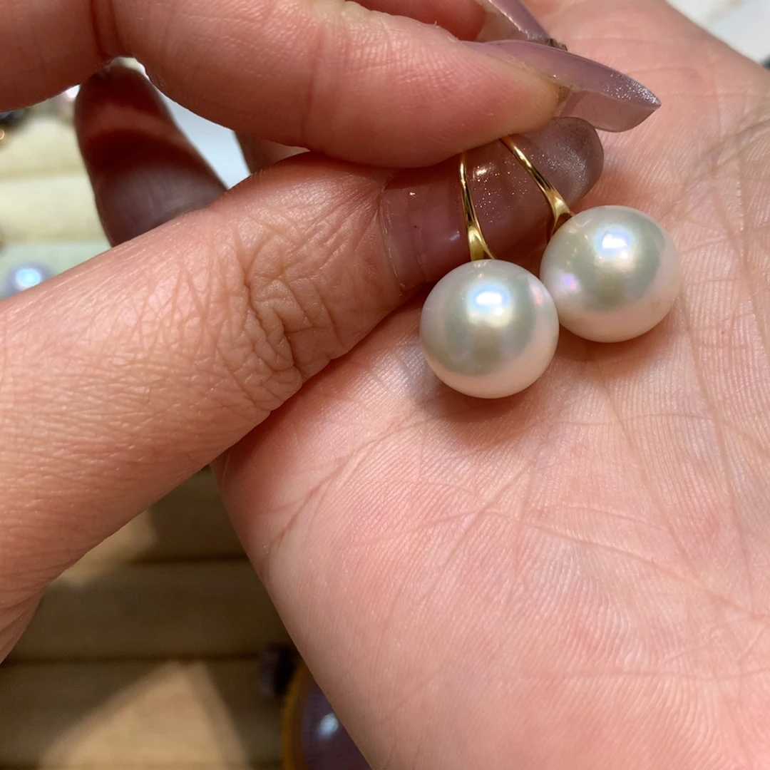 淡水珍珠耳饰银S925镶嵌