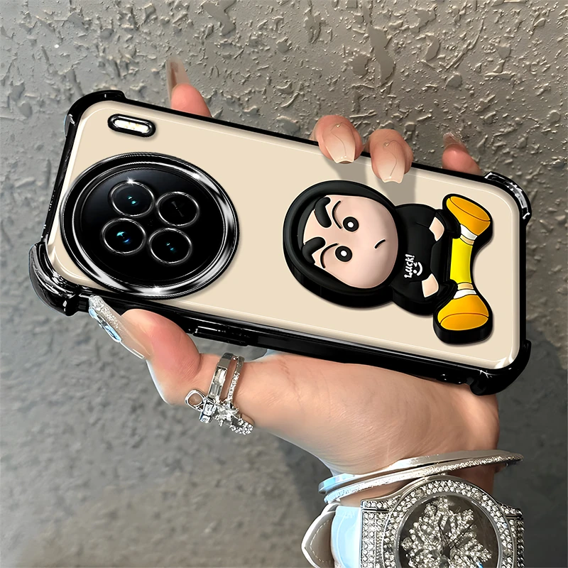 适用于【VIVO】X90创意帽衫小新伸缩支架防摔时尚简约手机壳