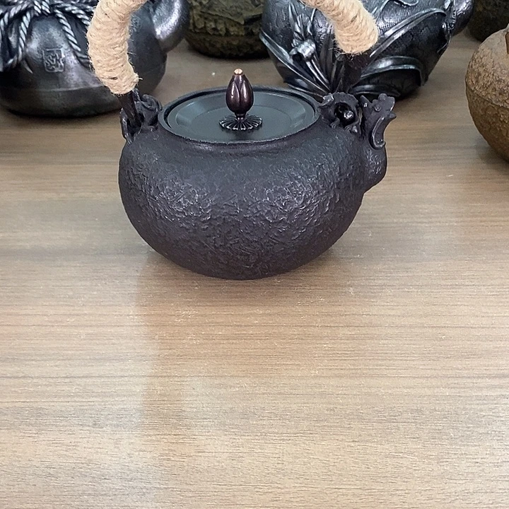 1小丸兽嘴烧色砂铁壶600毫升纯手工打造