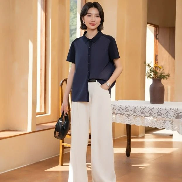 舒适透气时尚感拼接衬衫B252215666 PL