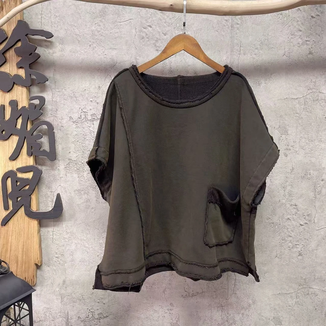 媚儿~原创新款炒色做旧单口袋坎肩（衣长60 胸围140）