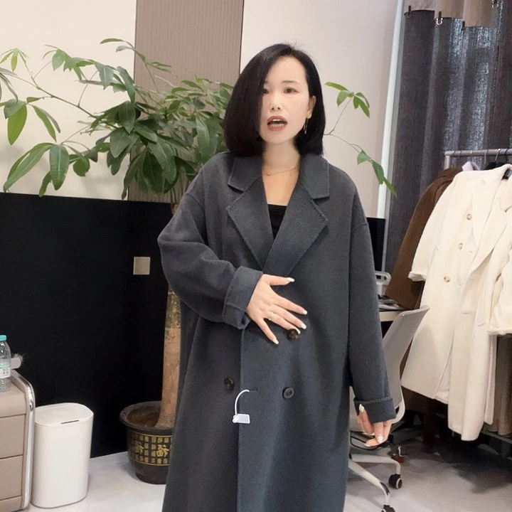 双面呢大衣M码阔版