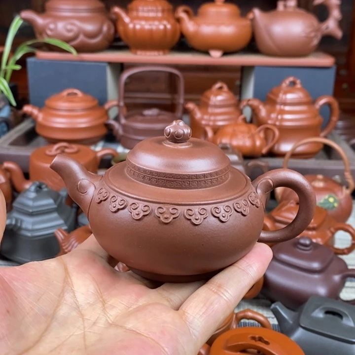 茶壶紫砂云肩如意150cc原矿老底曹靑特价