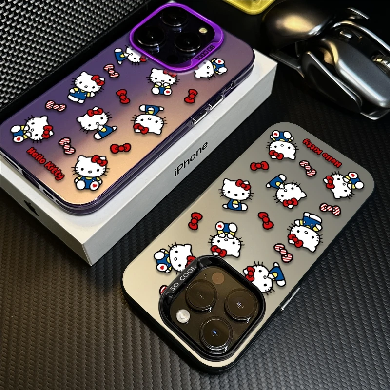 蝴蝶结KT猫适用苹果16promax手机壳iPhone15创意14保护套17卡通12