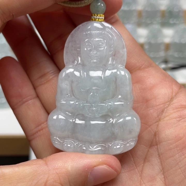 翡翠未镶嵌颈饰天然缅甸翡翠A货观音79号