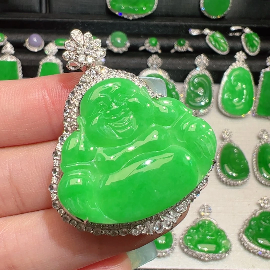 翡翠18K金镶嵌吊坠(不含链)曹****店