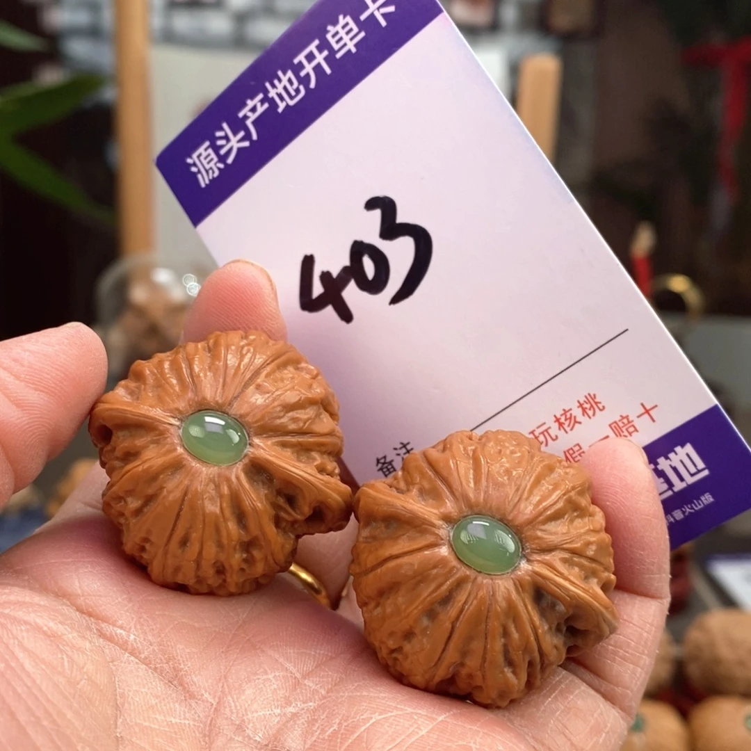 文玩核桃把件36镶嵌手盘铁锤403号