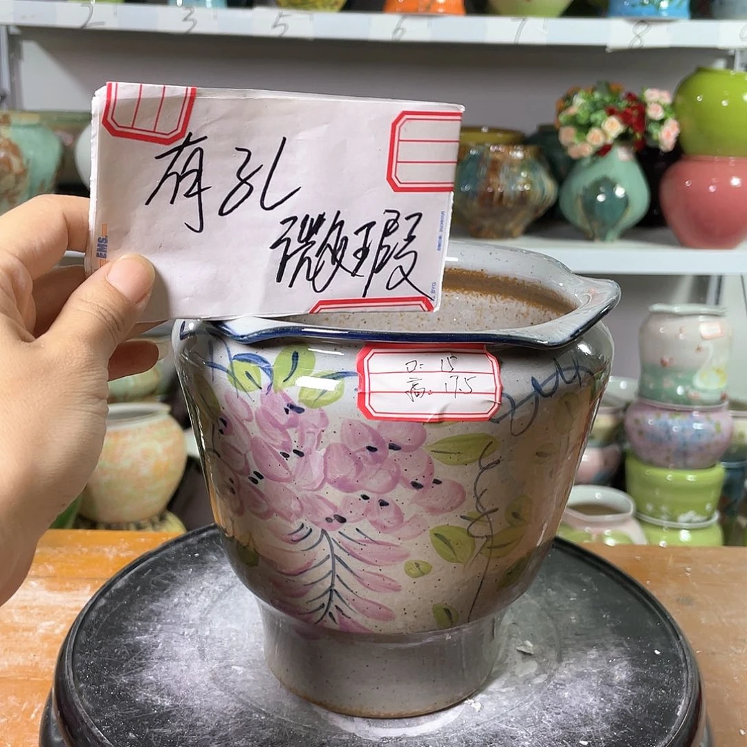 景德镇陶瓷花盆微瑕