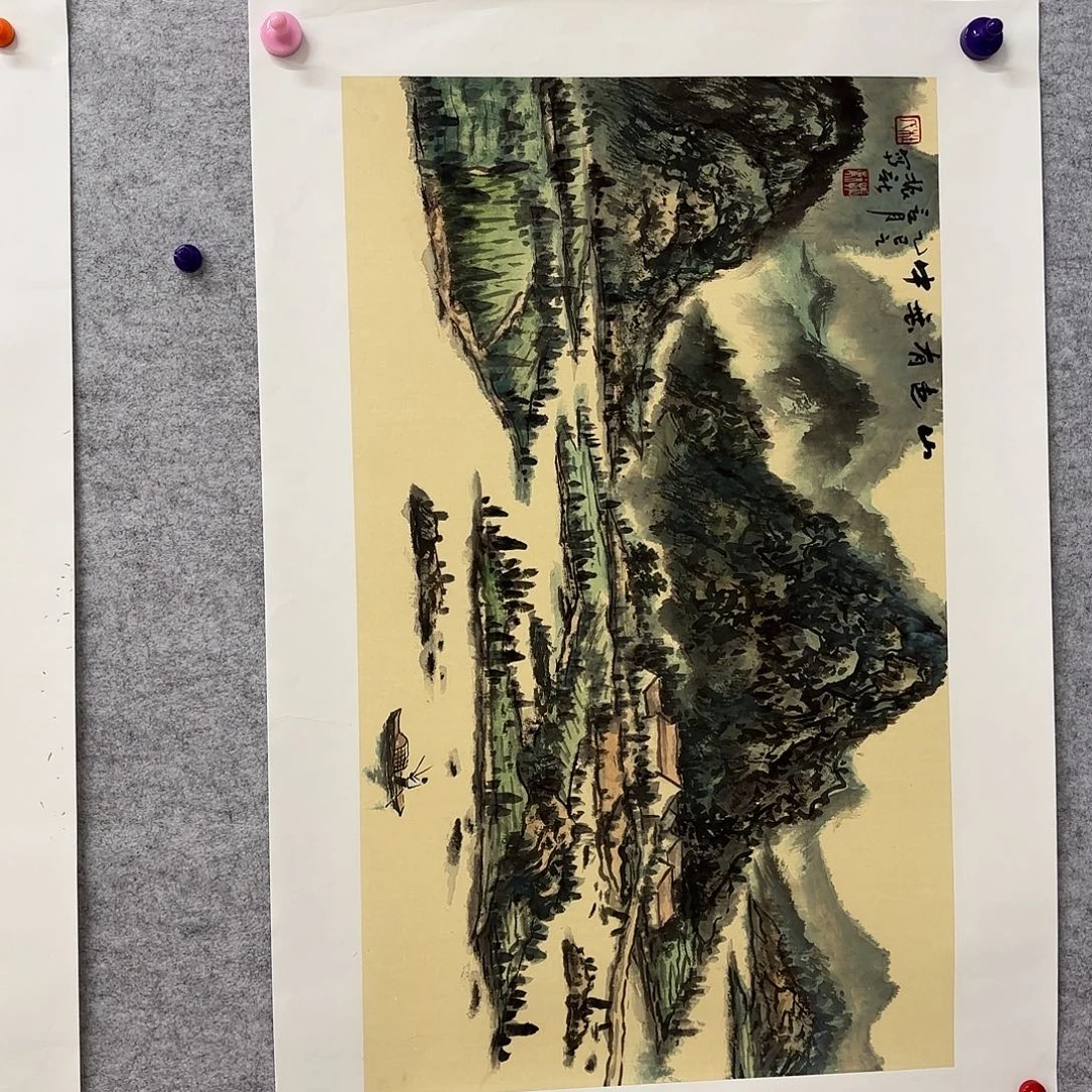 国画花鸟等图案为一体而