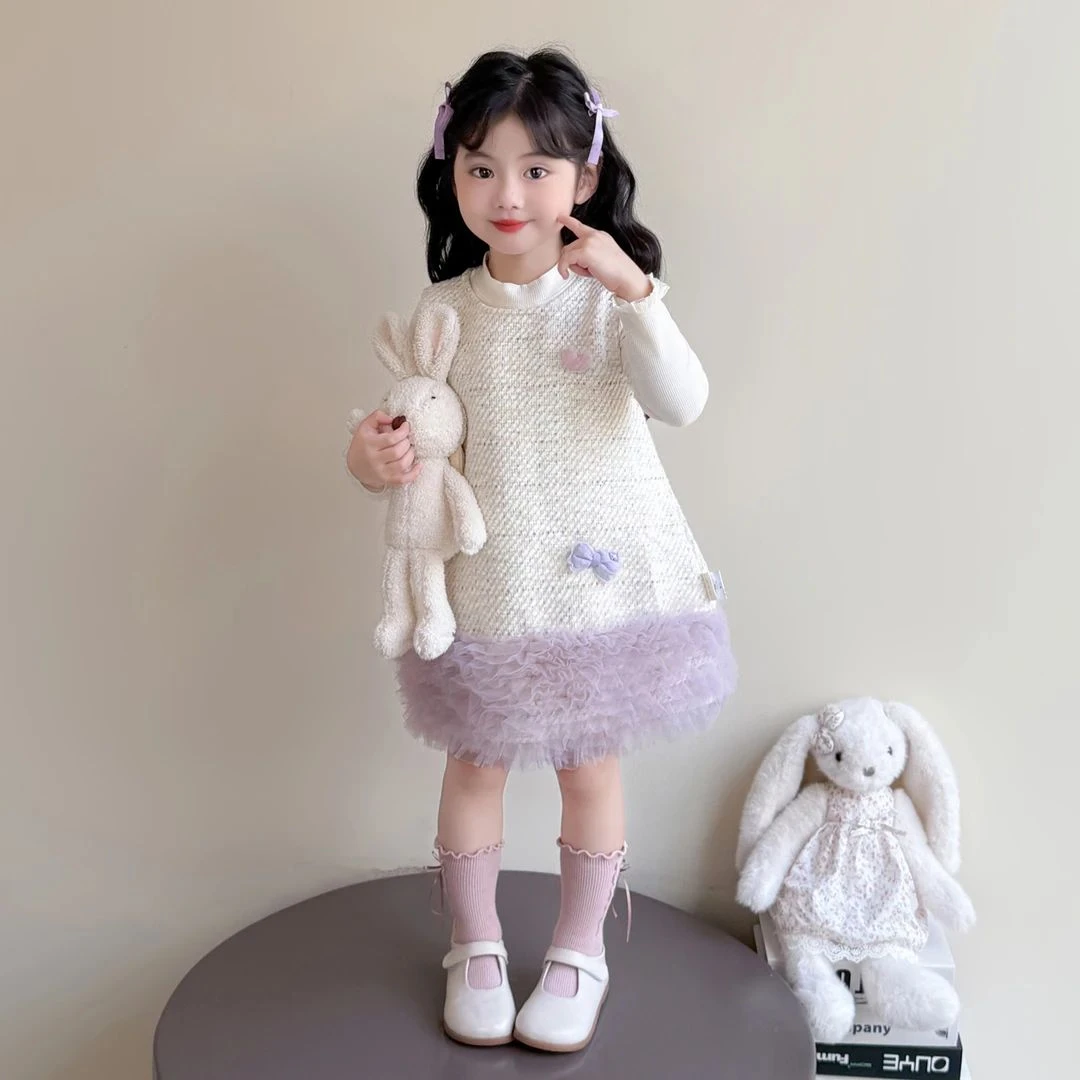 女童连衣裙秋装洋气女宝宝小香风公主裙超好看儿童背心裙子春秋季