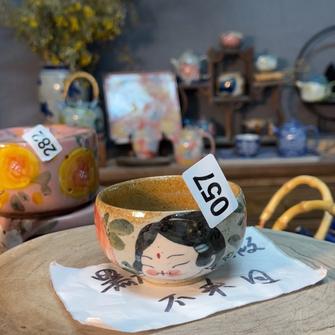 杯素浅陶瓷手工手绘