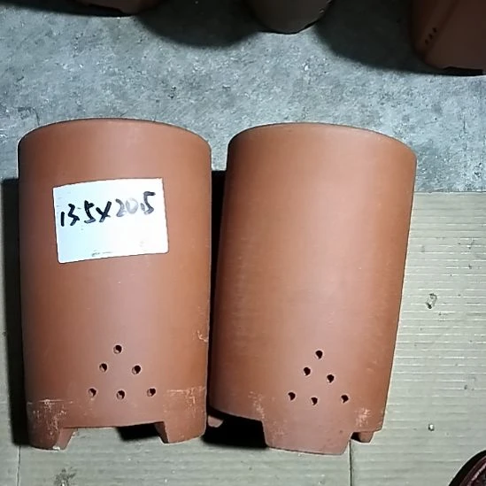 紫砂红泥大笔筒两个