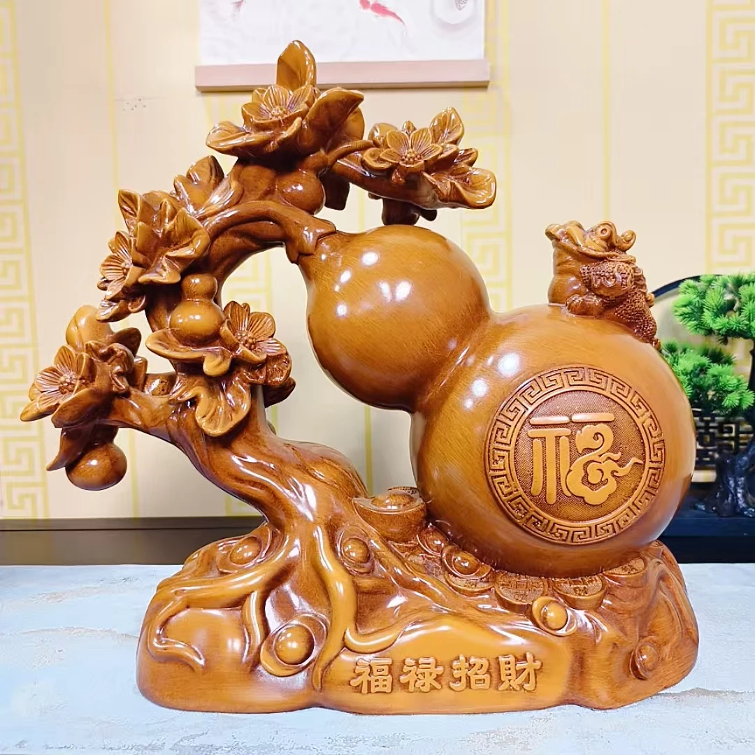 (福禄招财D) 葫芦办公室玄关送礼装饰摆件XDH (约长26*高24cm)
