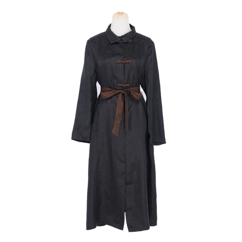 [万春]FY1060708香云纱翻领风衣外套