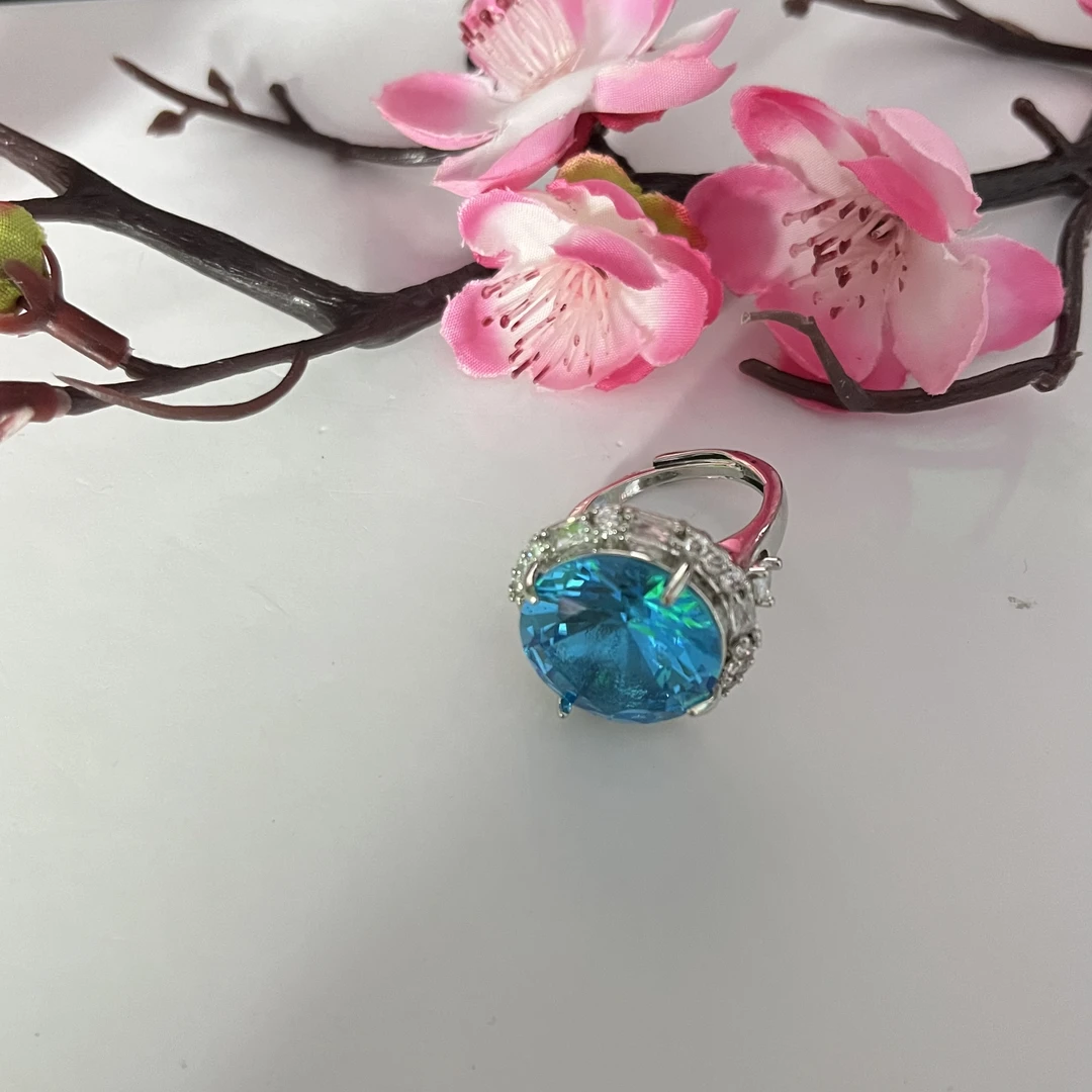 典藏品 蓝色圆珠时尚戒指款