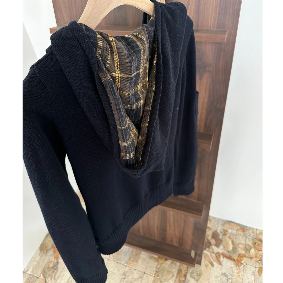 【NO退NO换】Our2【掐腰正肩开衫】秋冬季针织连帽休闲开衫【B7450】