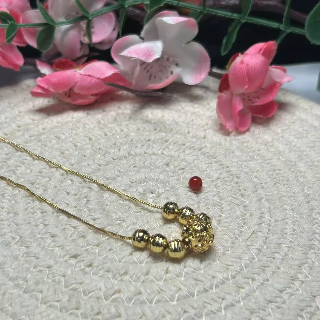 【浩然推荐】足金24K黄金卡10MM吊坠（赠配链赠配珠）套装J142VS389LZ