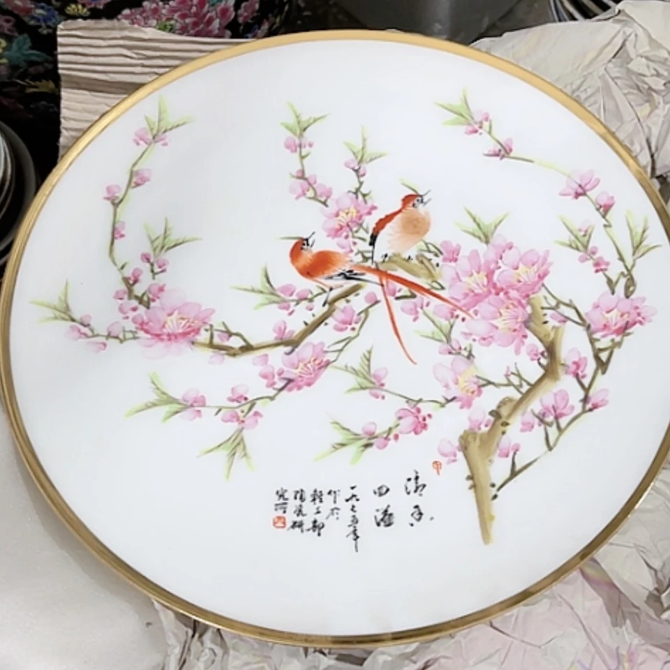 【闪购商品】紫砂盖碗无*花鸟盘子1块