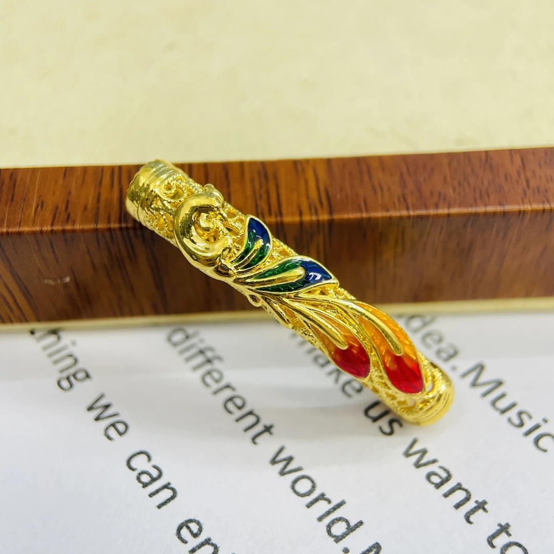 足金999彩凤弯管黄金首饰配件DP2803-0740