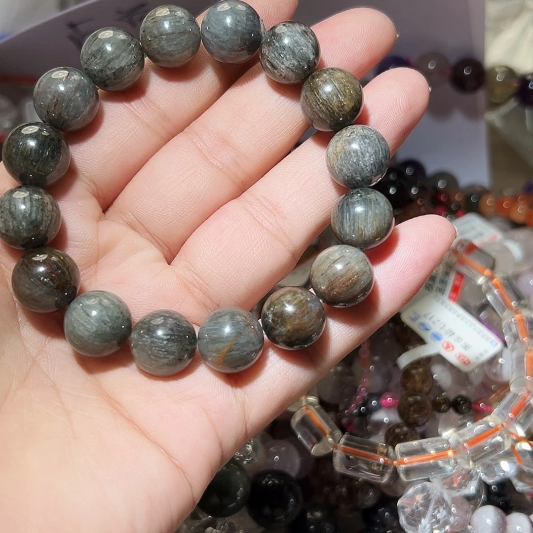 水晶手链未镶嵌灰兔毛