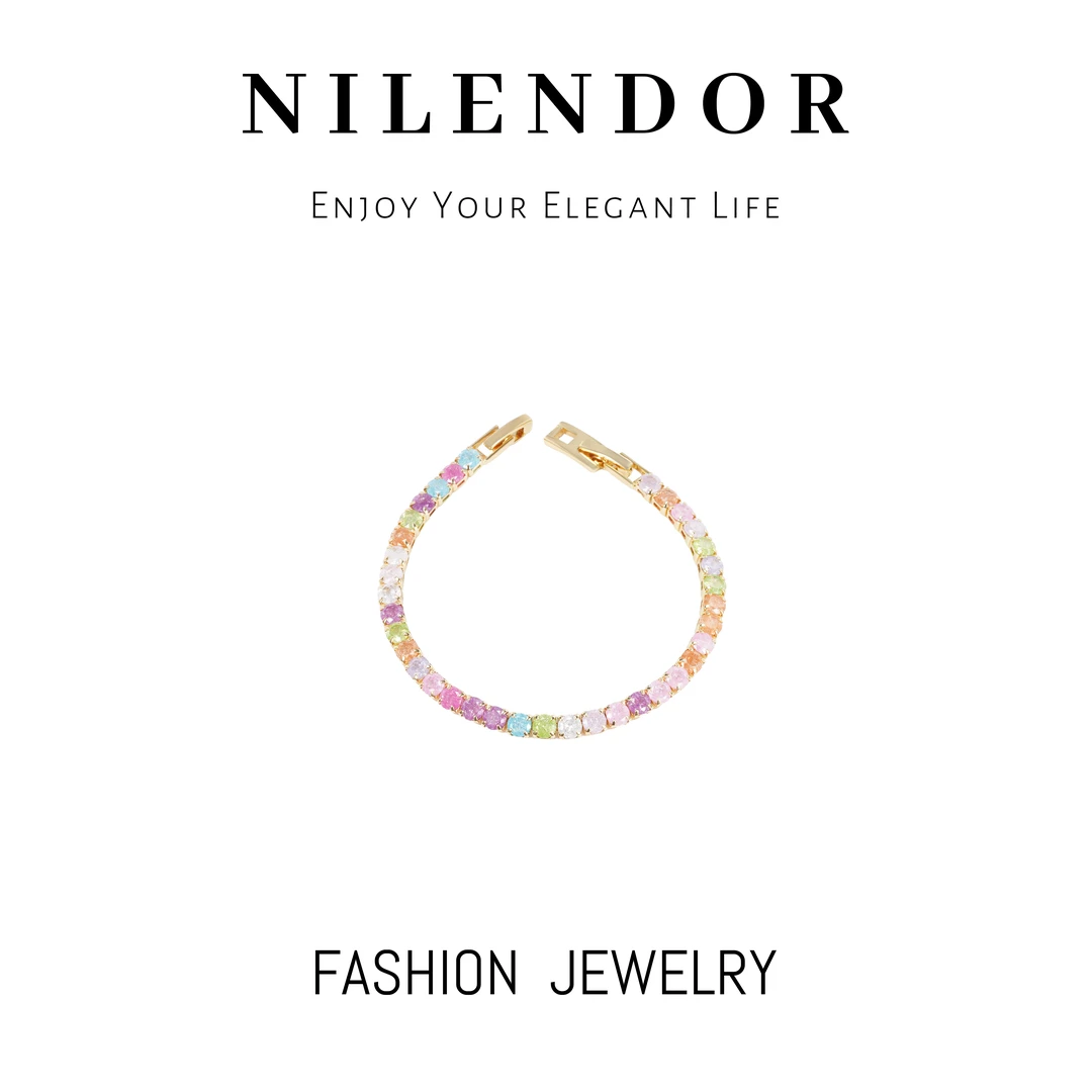 铜合金合成锆石手链 SL-71高级感轻奢高端甜美百搭个性彩石手链