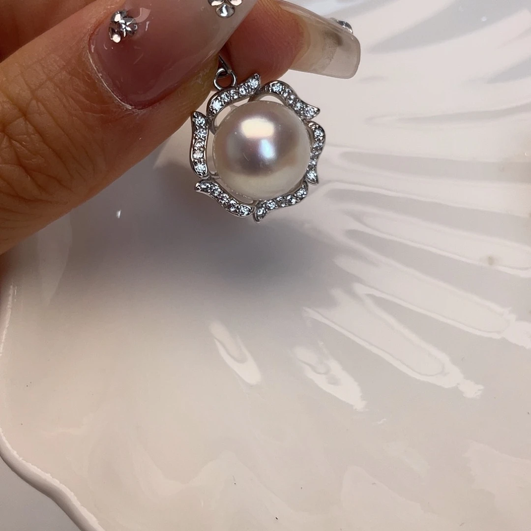 海水珍珠吊坠(不含链)银S925镶嵌