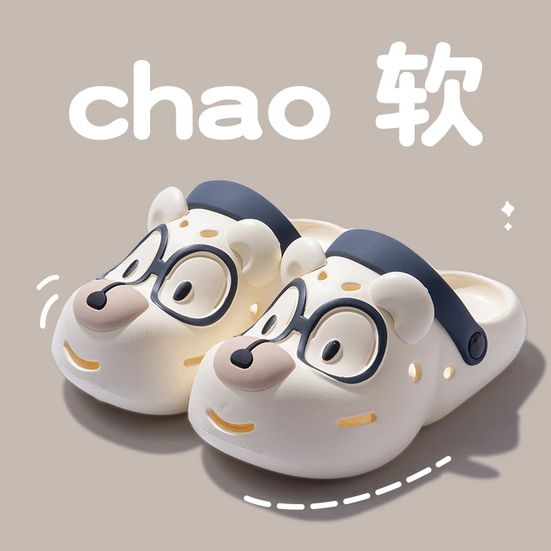 EVA立体可爱小狗踩屎感两穿沙滩鞋ins卡通百搭包头学生防滑洞洞鞋