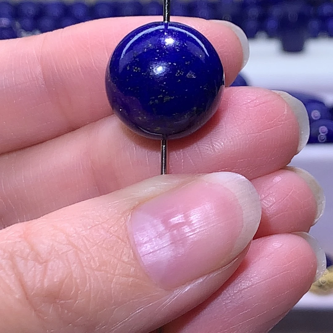 青金石未镶嵌天然原矿洒金单珠15.8m