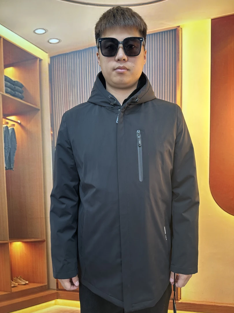 男士行政夹克獭兔内胆皮草派克服