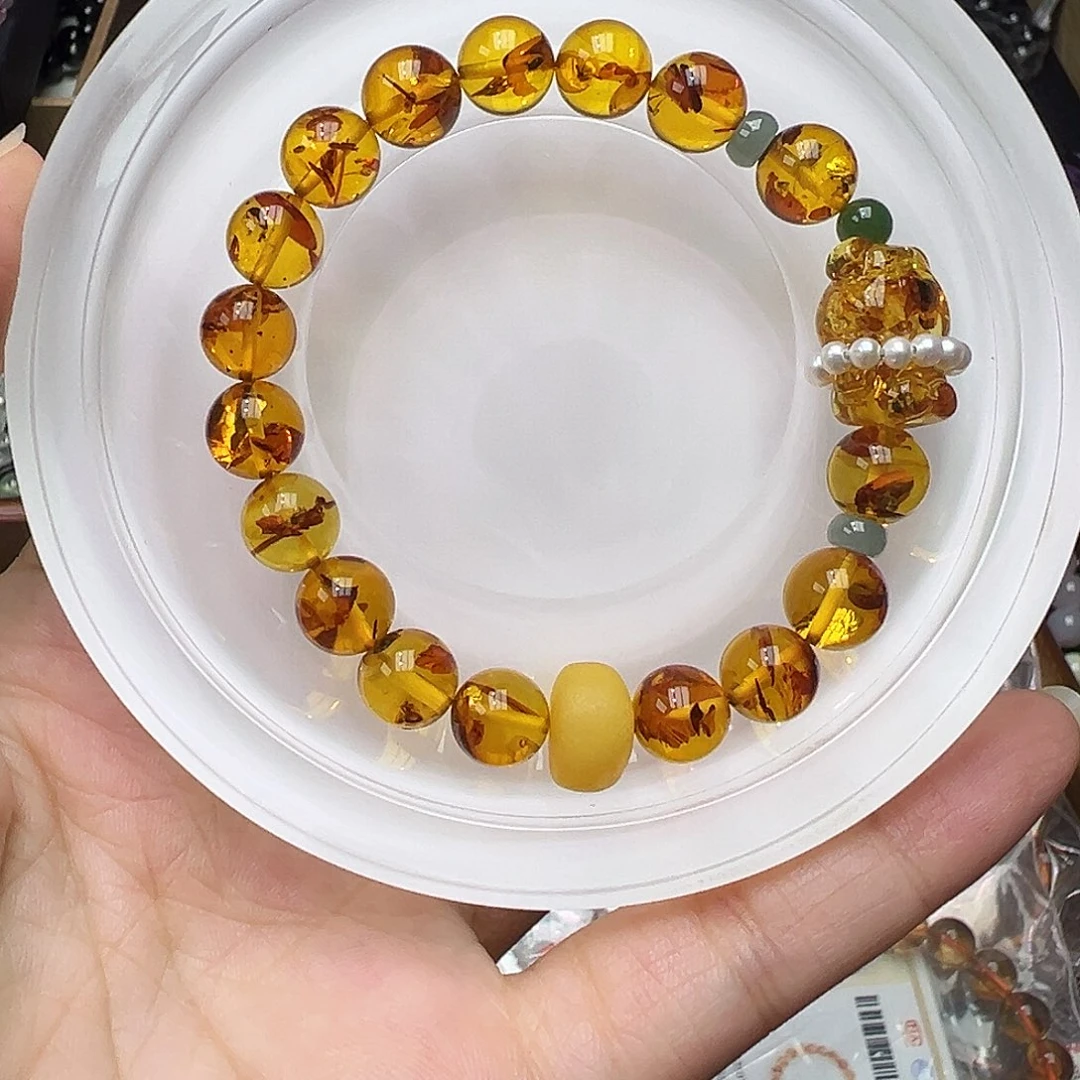 未镶嵌琥珀（花珀）手链